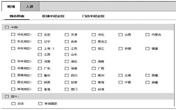 推广区域